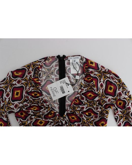 Gianfranco Ferré Multicolor Longsleeved Viscose Shift Dress