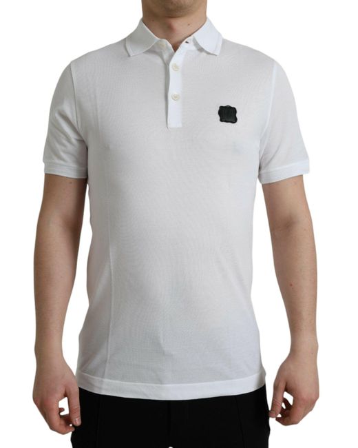 Dolce & Gabbana White Elegant Cotton Polo T-Shirt for men