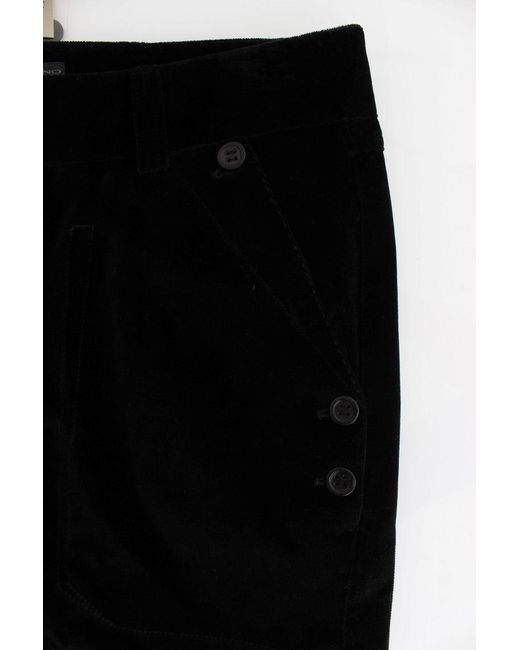 Ermanno Scervino Black Velvet Cotton Straight Legs Pants