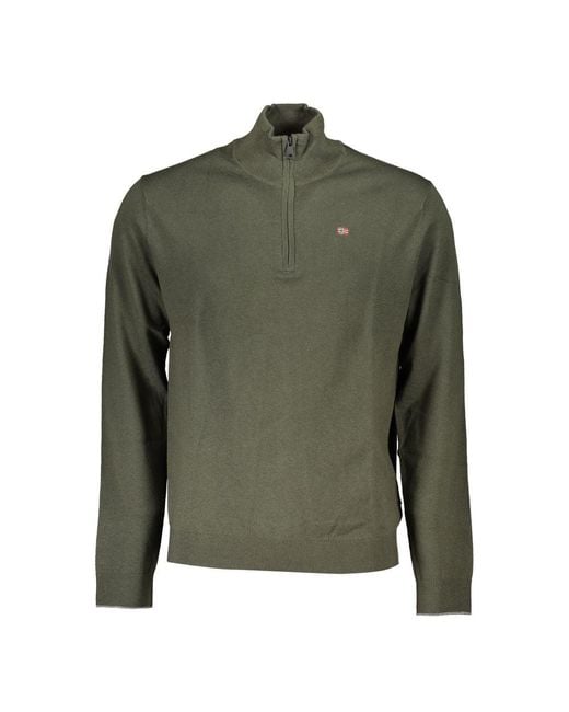 Napapijri Green Elegant Half-Zip Sweater for men