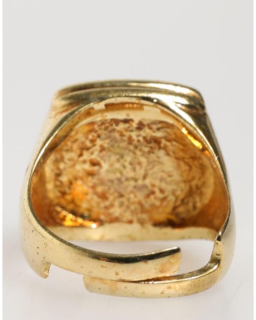 Dolce & Gabbana Black Tone Real Brass Enamel "J\ Adjustable Rings for men