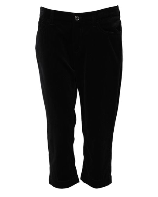 Dolce & Gabbana Black Cotton Skinny Capri Cropped Denim Jeans