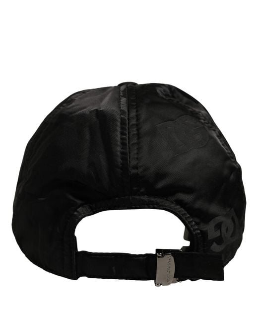 Dolce & Gabbana Men Black Dg Monogram Baseball Capello Hat for men