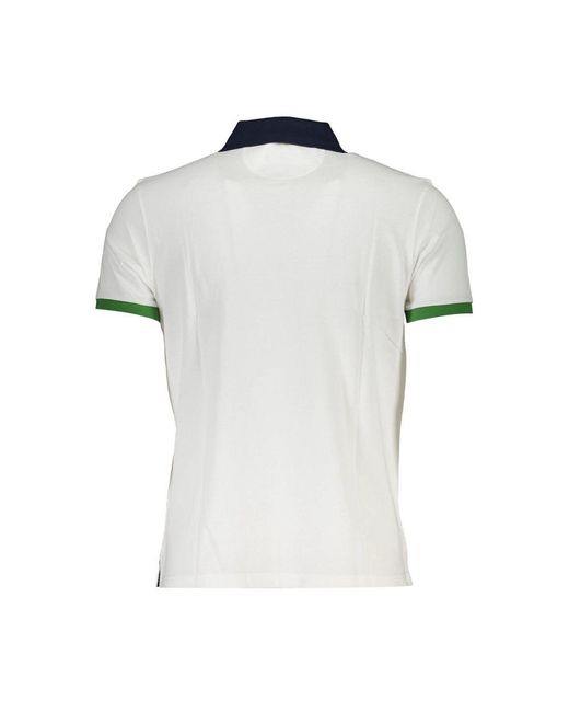 La Martina White Cotton Polo Shirt for men