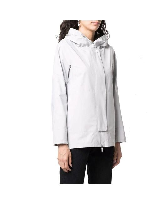 Herno Blue Gray Polyester Shell Jacket
