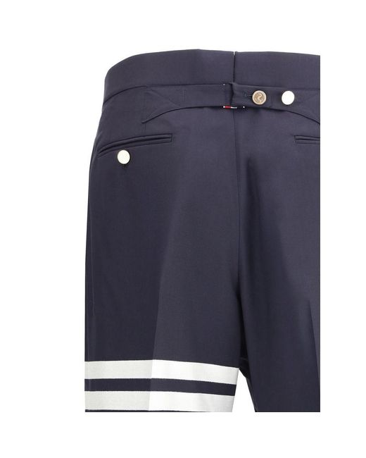 Thom Browne Blue Wool Dress Pants for men