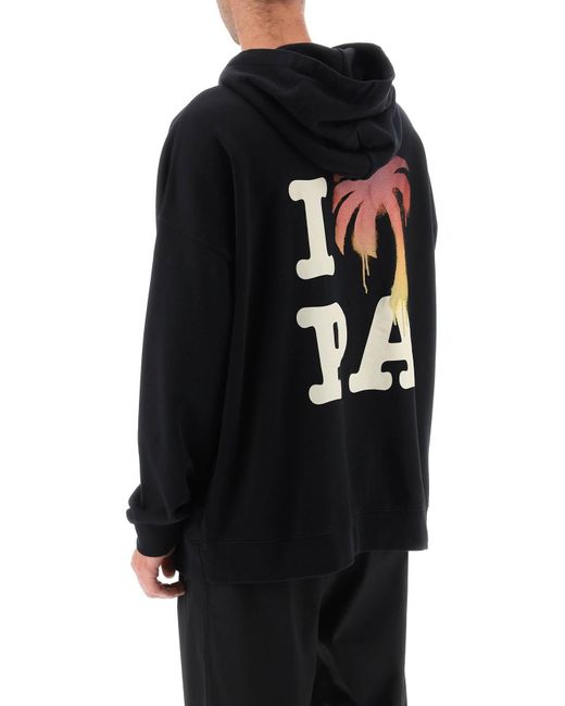 Palm Angels Blue I Love Pa Oversized Hoodie for men