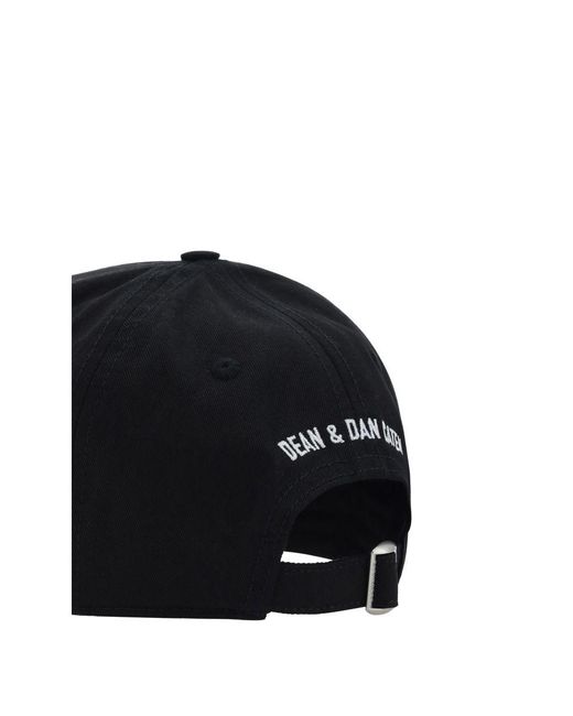 DSquared² Black Cotton Cap (baseball Hat) for men