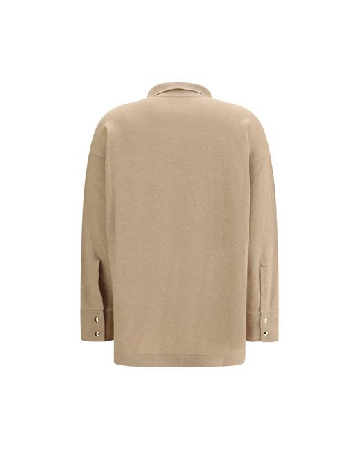 Fabiana Filippi Natural Fleece Wool Dress Shirt