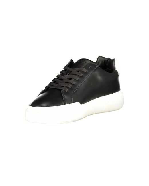 Calvin Klein Black Leather Lowtop Sneakers for men