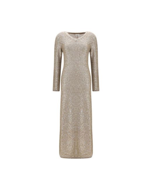 Brunello Cucinelli Natural Brown Acetate Casual Dress