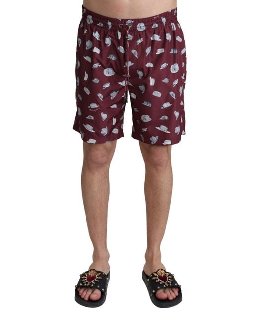 Dolce & Gabbana Red Elegant Beachwear Trunks for men