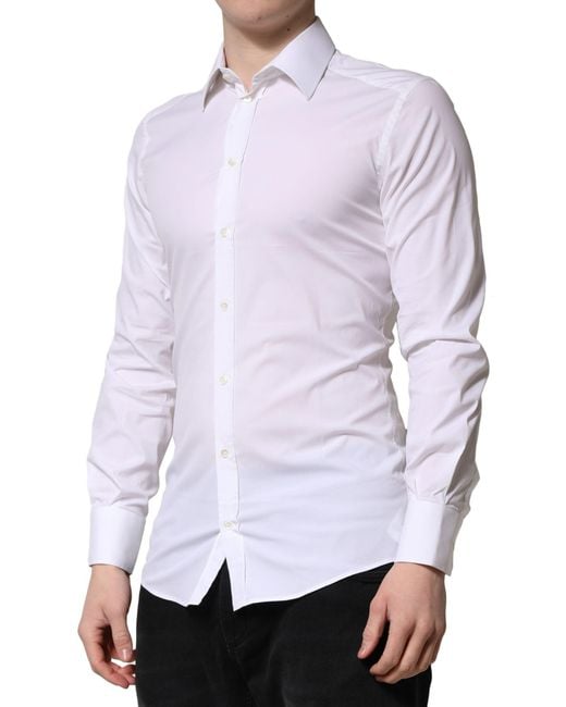 Dolce & Gabbana Purple Long Sleeves Dress Formal Shirt for men