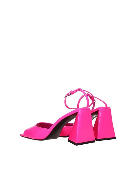 The Attico Pink Leather Stiletto Heel Sandals for men