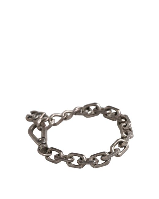 Dolce & Gabbana Metallic Silver Tone Heavy Chain Link Signature Dg Logo Bracelet