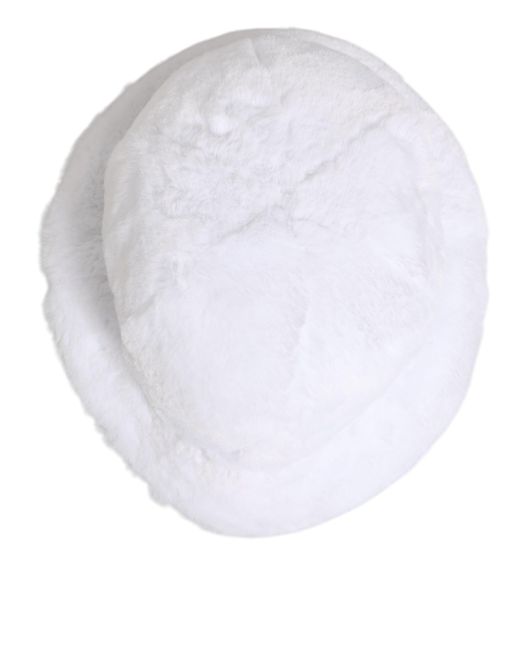 Dolce & Gabbana White Modacrylic Fur Bucket Men Capello Hat for men