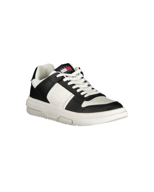 Tommy Hilfiger Black Leather Lowtop Sneakers