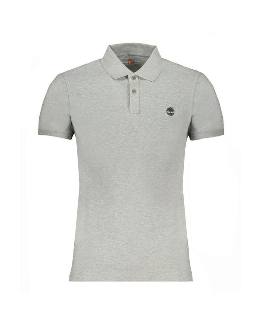 Timberland Gray Cotton Polo Shirt for men