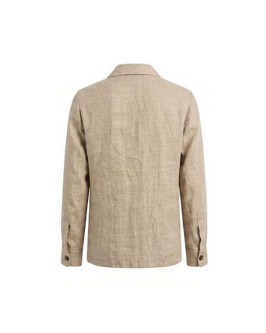 Malo Natural Beige Linen Men Jacket for men
