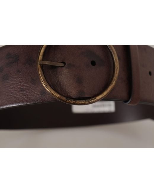 Dolce & Gabbana Black Elegant Dark Leather Belt With Logo Buckle