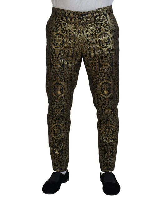 Gold jacquard pants sales