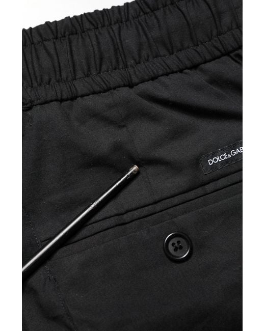 Dolce & Gabbana Black Cotton Skinny Men Jogger Trouser Pants for men