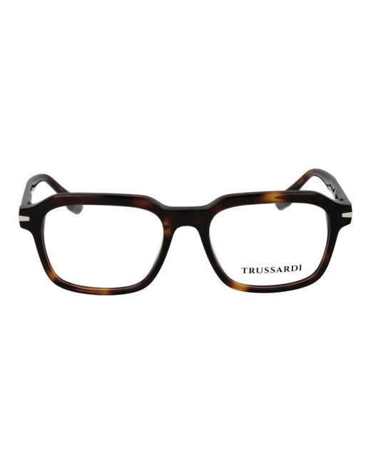 Trussardi Black Brown Acetate Glasses (frames) for men