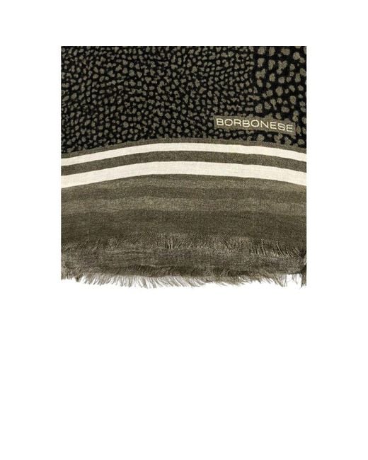 Borbonese Black Grey Modal Scarf
