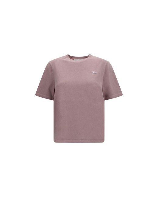 Maison Kitsuné Purple Cotton T-Shirt
