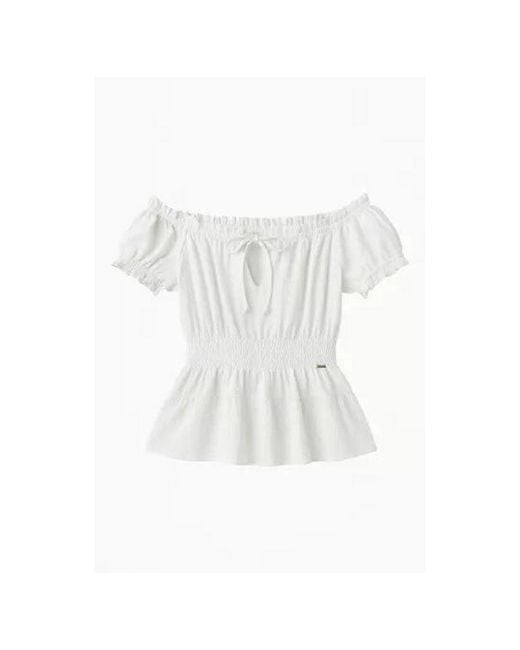 Guess White Polyester Blouse