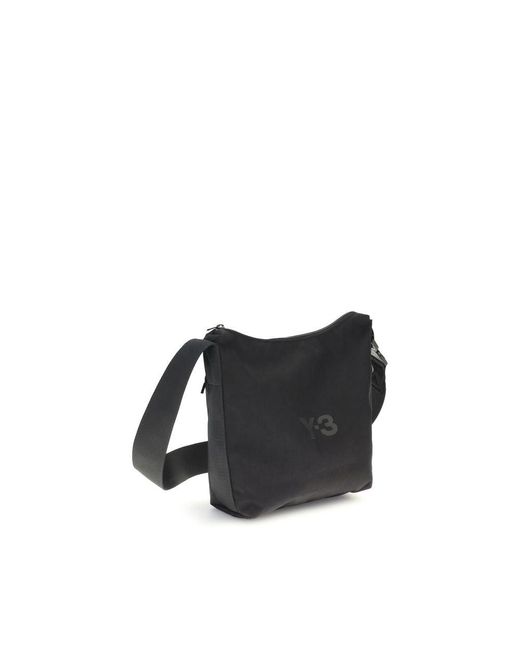 Y-3 Black Logo Shoulder Bag for men