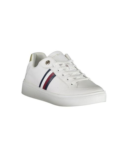 Tommy Hilfiger White Leather Sneakers Fw0Fw07466