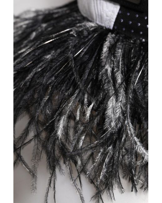 Dolce & Gabbana White Black Polka Dot Feathers Baseball Cap for men