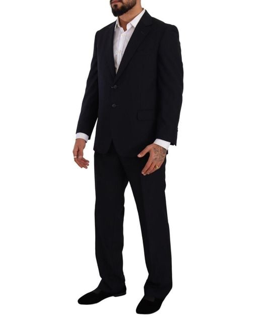 Domenico Tagliente Black Polyester Single Breasted Formal Suit for men