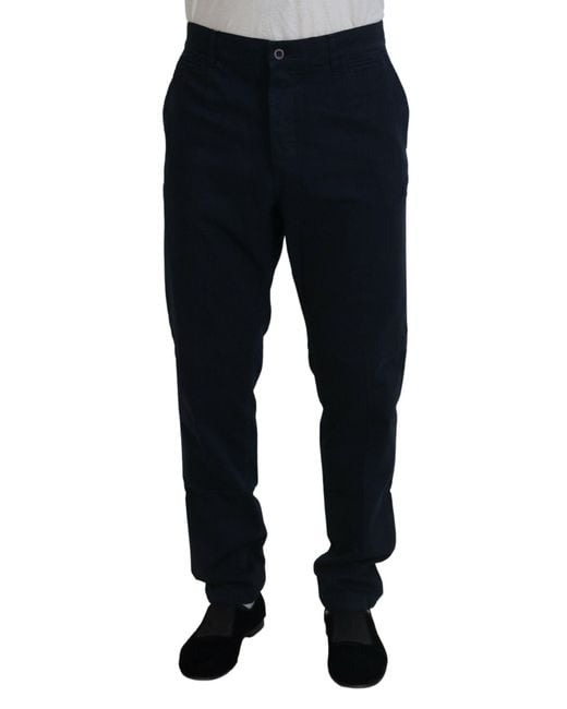 Dolce & Gabbana Black Cotton Dress Formal Pants for men