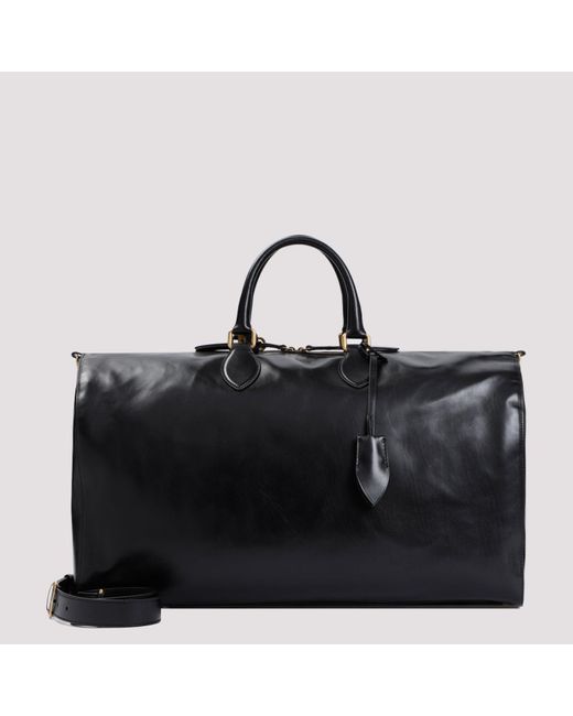 Khaite Black Pierre Calf Leather Weekender Handbag