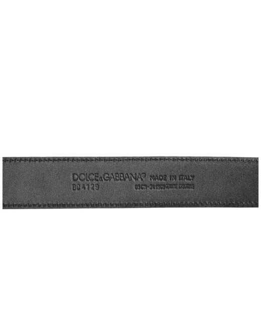 Dolce & Gabbana Black Exotic Leather Metal Logo Buckle Belt