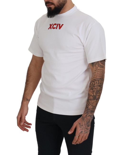 Gcds White Xciv Graphic Tee Short Sleeves for men