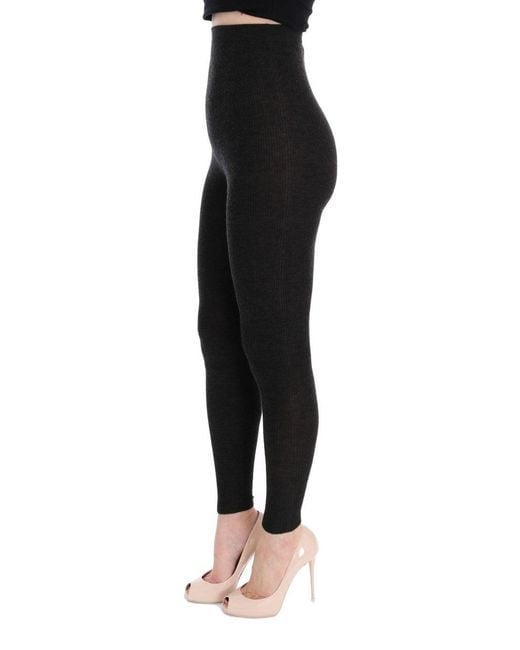 Dolce & Gabbana Black Elegant High Waist Virgin Wool Legging