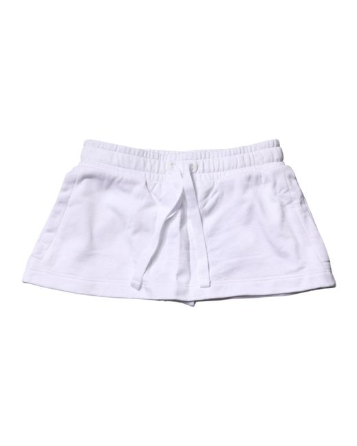 Dolce & Gabbana Blue Cotton Blend Mid Waist A-Line Mini Skirt Co+Pl