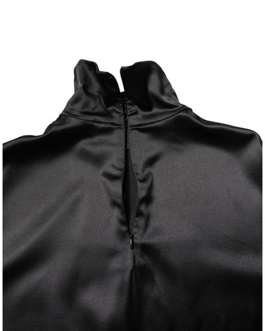 Dolce & Gabbana Black Silk Turtleneck Pullover Sweater for men