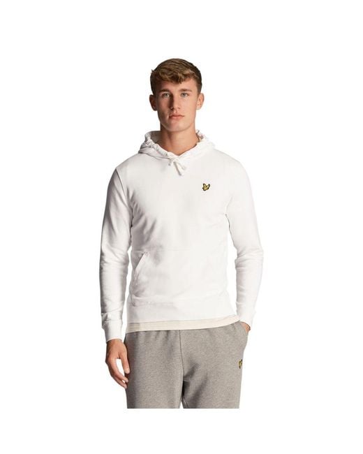 Lyle & Scott Gray White Cotton Hoodie for men