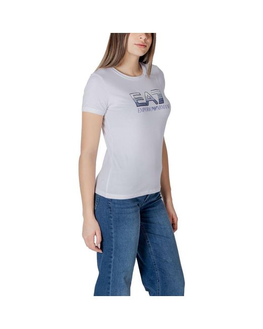 EA7 Blue Cotton T-Shirt