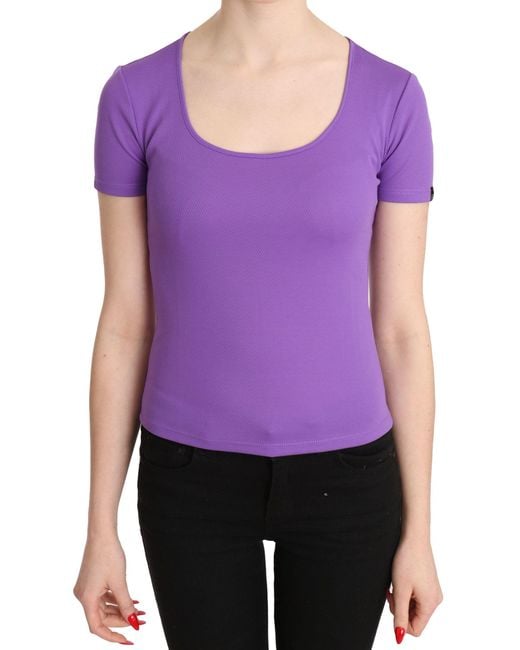 Gianfranco Ferré Polyester Ss Top Purple Tsh3424
