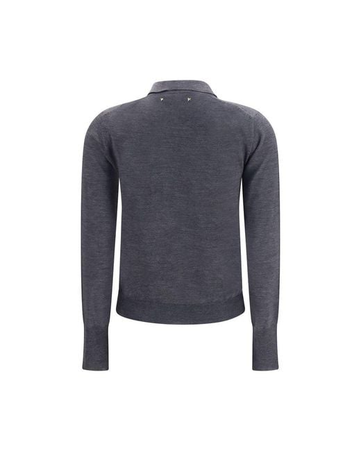 Golden Goose Deluxe Brand Blue Gray Wool Oves Aries Shirt