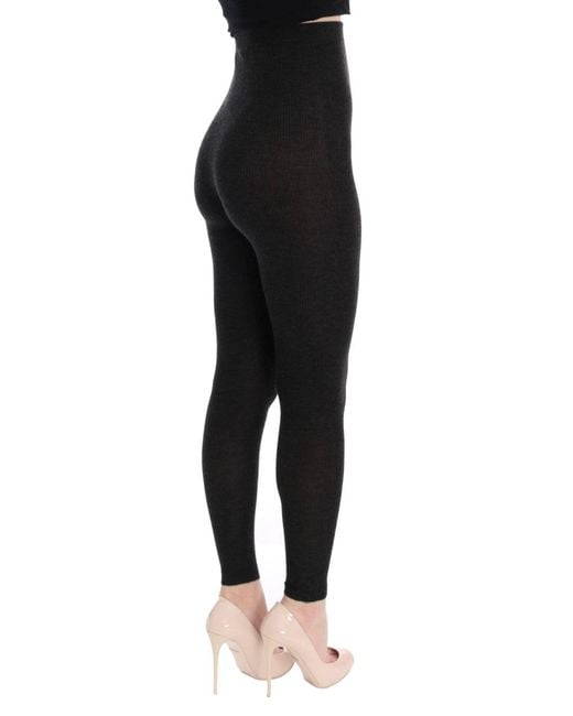 Dolce & Gabbana Black Elegant High Waist Virgin Wool Legging