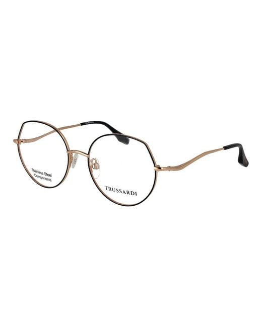 Trussardi Metallic Black Stainless Steel Glasses (frames)