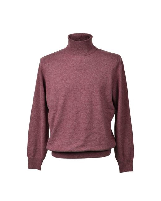 Brunello Cucinelli Purple Orange Cashmere Sweater for men