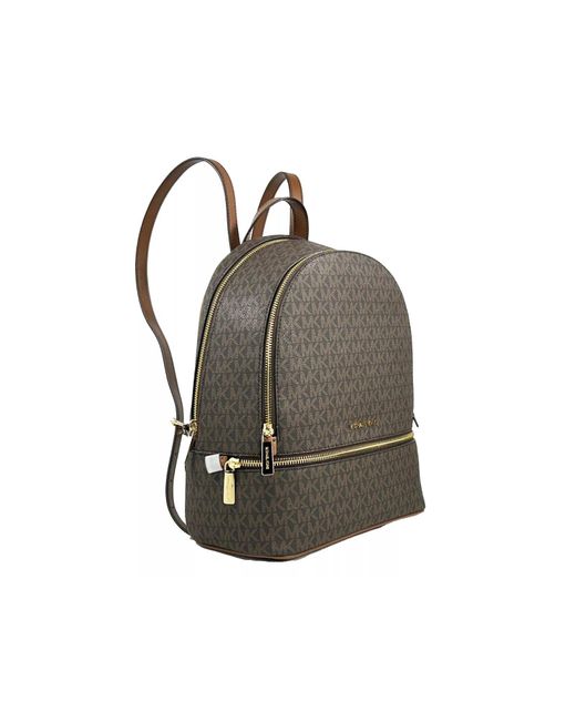 Michael Kors Black Rhea Medium Pvc Backpack Bookbag Brown