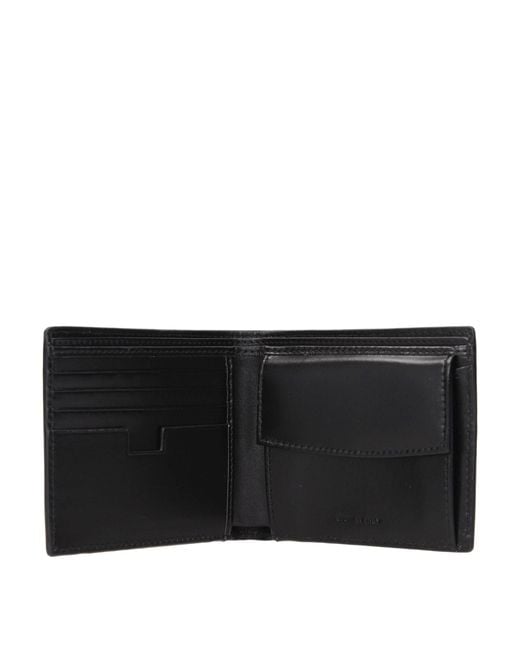 Testoni Black Leather Wallet for men